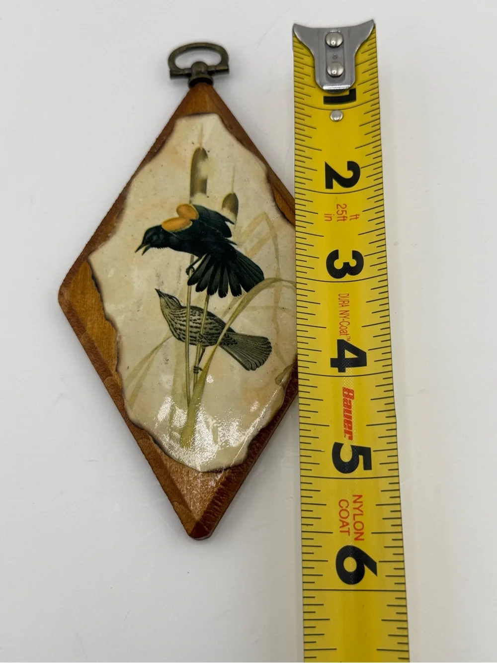 Vintage Handcrafted Bird Art Plaque -